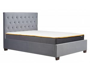 4ft6 Double Cologne - Grey fabric upholstered button back bed frame